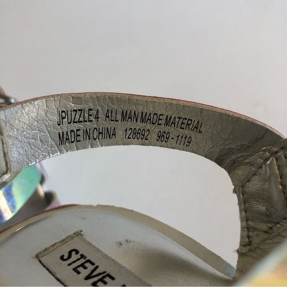 Steve Madden Girls J Puzzle Iridescent Caged Sandals - Picture 12 of 15